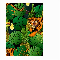 Tropical Pelican Tiger Jungle Black Large Garden Flag (two Sides)