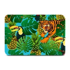 Tropical Pelican Tiger Jungle Blue Plate Mats by snowwhitegirl