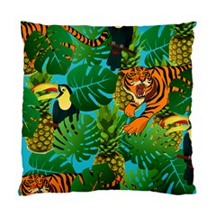 Tropical Pelican Tiger Jungle Blue Standard Cushion Case (one Side) by snowwhitegirl