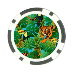 Tropical Pelican Tiger Jungle Blue Poker Chip Card Guard (10 Pack)