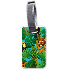 Tropical Pelican Tiger Jungle Blue Luggage Tags (one Side)  by snowwhitegirl