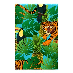 Tropical Pelican Tiger Jungle Blue Shower Curtain 48  X 72  (small)  by snowwhitegirl