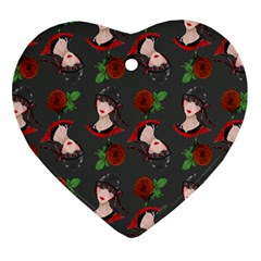 Vintage Flapper Woman Ornament (Heart)