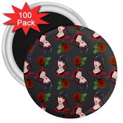 Vintage Flapper Woman 3  Magnets (100 pack)