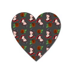 Vintage Flapper Woman Heart Magnet