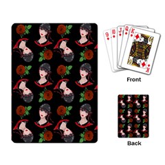 Vintage Flapper Woman Black Playing Cards Single Design