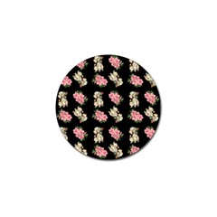 Retro Dog Floral Pattern Golf Ball Marker (10 Pack)