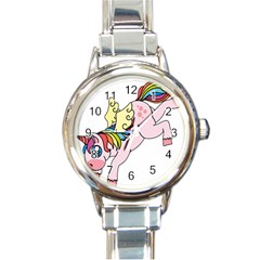 Unicorn Arociris Raimbow Magic Round Italian Charm Watch