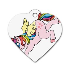 Unicorn Arociris Raimbow Magic Dog Tag Heart (Two Sides)