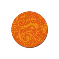 Pop Orange Rubber Coaster (round) 