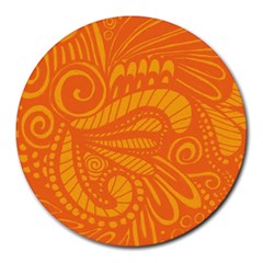 Pop Orange Round Mousepads by ArtByAmyMinori