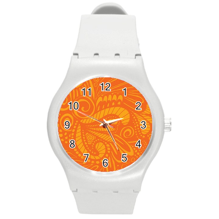 Pop Orange Round Plastic Sport Watch (M)