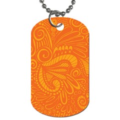 Pop Orange Dog Tag (one Side)