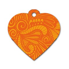 Pop Orange Dog Tag Heart (one Side)