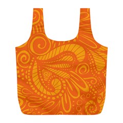 Pop Orange Full Print Recycle Bag (l) by ArtByAmyMinori