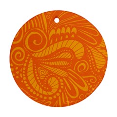 Pop Orange Round Ornament (two Sides) by ArtByAmyMinori