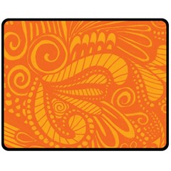 Pop Orange Double Sided Fleece Blanket (medium)  by ArtByAmyMinori