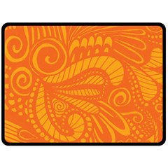 Pop Orange Double Sided Fleece Blanket (large)  by ArtByAmyMinori