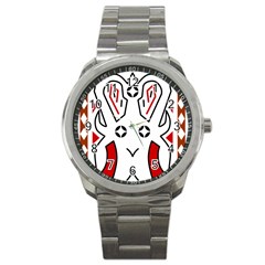 Traditional Art Torajan Pattern Sport Metal Watch