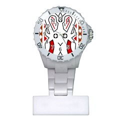 Traditional Art Torajan Pattern Plastic Nurses Watch