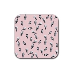 Ice Cream Pattern Rubber Coaster (square)  by Valentinaart