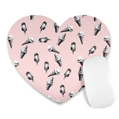 Ice Cream Pattern Heart Mousepads