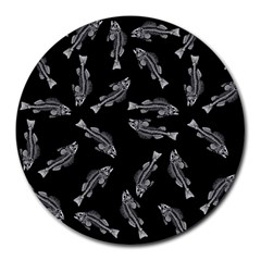 Vintage Fish Skeleton Pattern  Round Mousepads