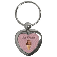 Pop Art Ice Cream Key Chains (heart)  by Valentinaart