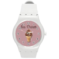 Pop Art Ice Cream Round Plastic Sport Watch (m) by Valentinaart