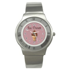 Pop Art Ice Cream Stainless Steel Watch by Valentinaart