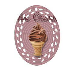 Pop Art Ice Cream Oval Filigree Ornament (two Sides)