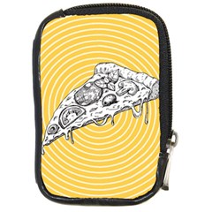 Pop Art Pizza Compact Camera Leather Case by Valentinaart