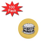 Pop Art Hamburger  1  Mini Buttons (100 Pack)  by Valentinaart