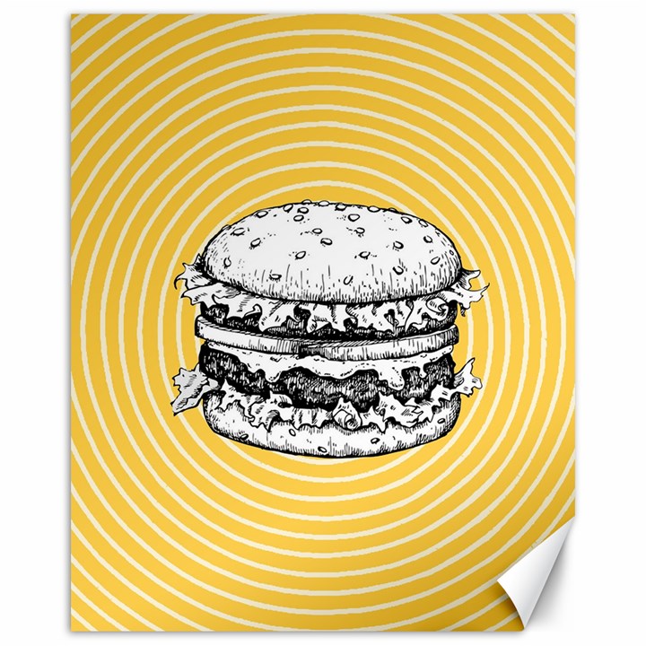 Pop art Hamburger  Canvas 16  x 20 