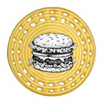 Pop art Hamburger  Ornament (Round Filigree) Front