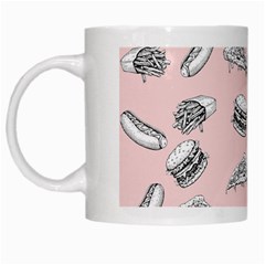 Fast Food Pattern White Mugs by Valentinaart