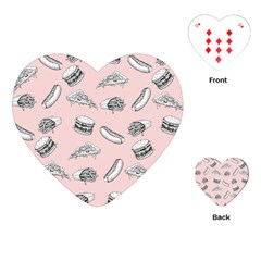 Fast Food Pattern Playing Cards (heart) by Valentinaart