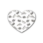 Fast food pattern Rubber Coaster (Heart)  Front