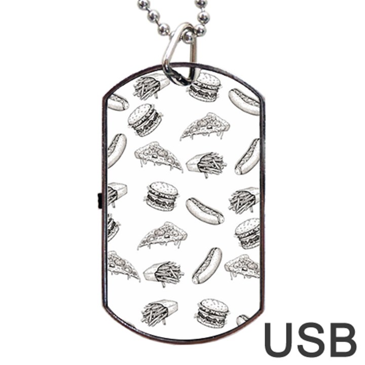 Fast food pattern Dog Tag USB Flash (One Side)