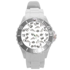 Fast Food Pattern Round Plastic Sport Watch (l)