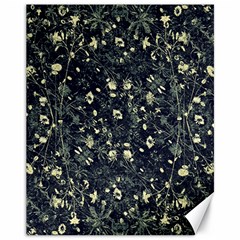Dark Floral Collage Pattern Canvas 11  X 14  by dflcprints