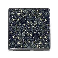 Dark Floral Collage Pattern Memory Card Reader (square 5 Slot) by dflcprints