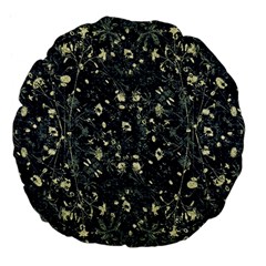 Dark Floral Collage Pattern Large 18  Premium Flano Round Cushions by dflcprints