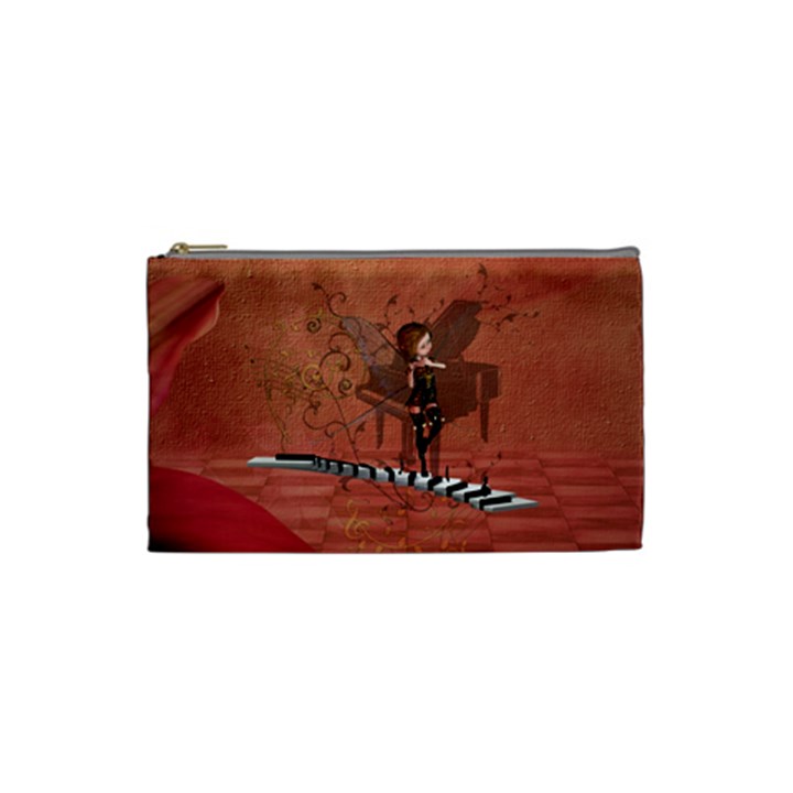 Cute Fairy Dancing On A Piano Cosmetic Bag (Small)