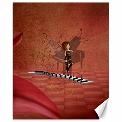 Cute Fairy Dancing On A Piano Canvas 16  X 20  by FantasyWorld7