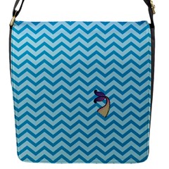 Chevron Mermaid Pattern Flap Closure Messenger Bag (s) by emilyzragz