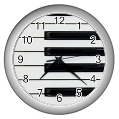 Keybord Piano Wall Clock (Silver)