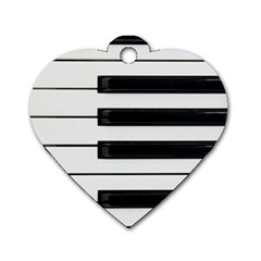 Keybord Piano Dog Tag Heart (One Side)