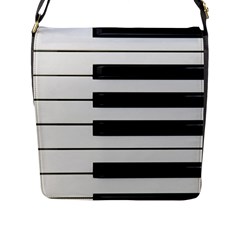 Keybord Piano Flap Closure Messenger Bag (L)