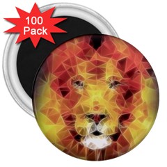 Fractal Lion 3  Magnets (100 pack)